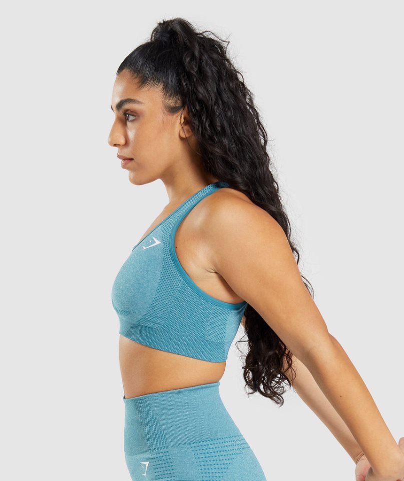 Staniki Sportowe Gymshark Vital Seamless 2.0 Damskie Turkusowe | PL 546HVZ